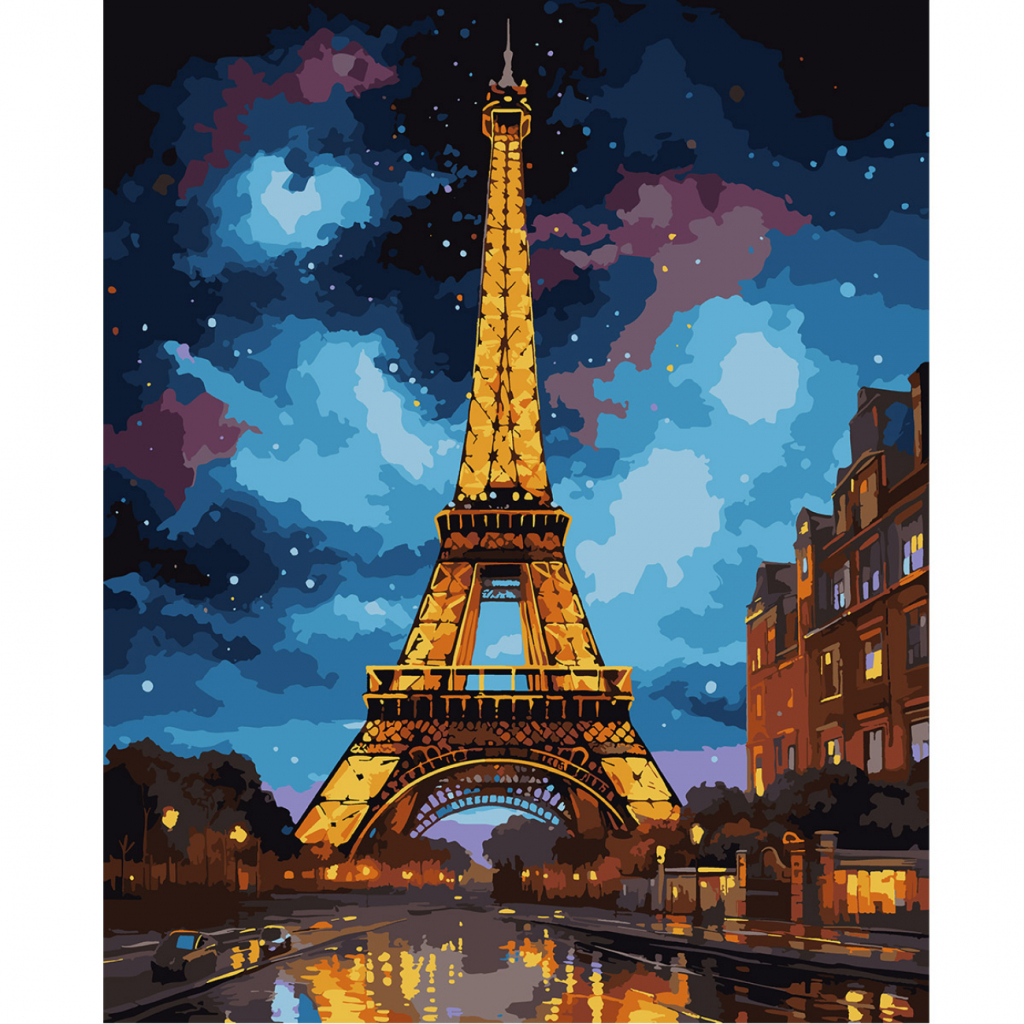 Картина по номерам Santi Ейфелева вежа, 40*50см, LED підсвітка (955097) - зображення 1