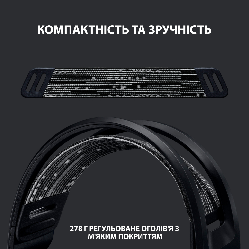 Навушники Logitech G733 Lightspeed Wireless RGB Gaming Headset Black (981-000864) - зображення 2