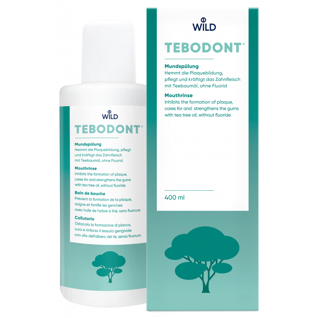 Ополіскувач для порожнини рота Dr. Wild Tebodont з олією чайного дерева без фториду 400 мл (7611841701655/7611841347006) - зображення 3