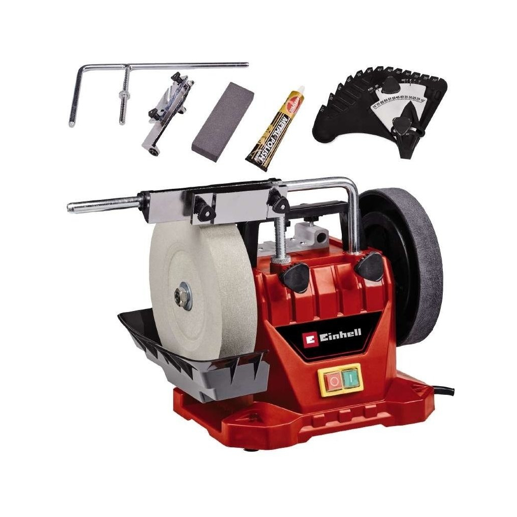 Точильний верстат Einhell TC-WG 200, вологого заточування, 125Вт диск 200х32мм, шкіряний диск 180х30мм (4418008) - зображення 2