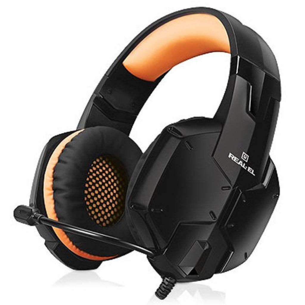 Навушники REAL-EL GDX-7700 SURROUND 7.1 black-orange - зображення 1