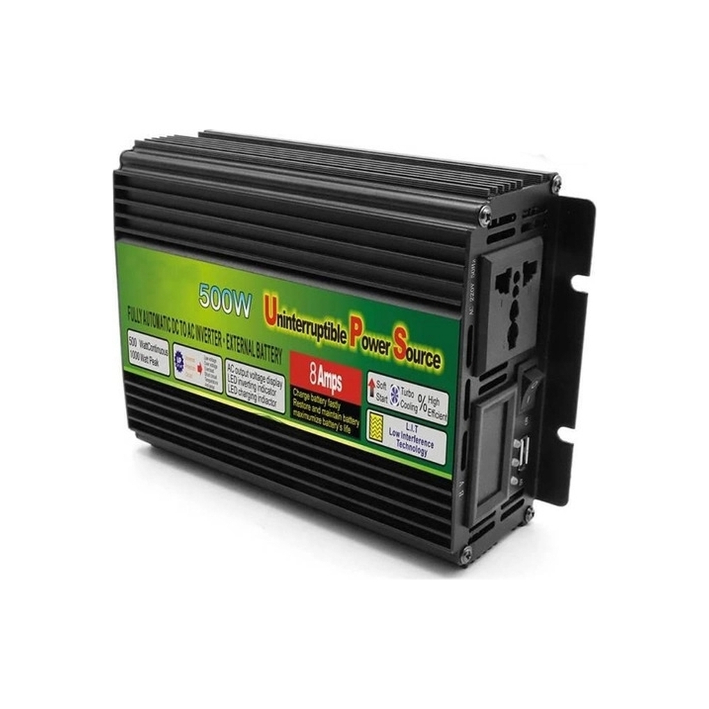 Автомобільний інвертор Belttt із зарядним пристроєм 500W, модифікована синусоїда (BEU-500L) - зображення 2