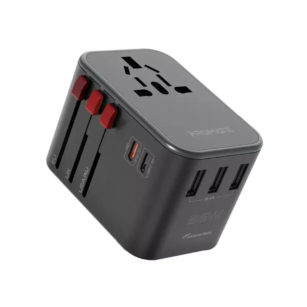 Зарядний пристрій Promate tripmate-36w.black - зображення 1