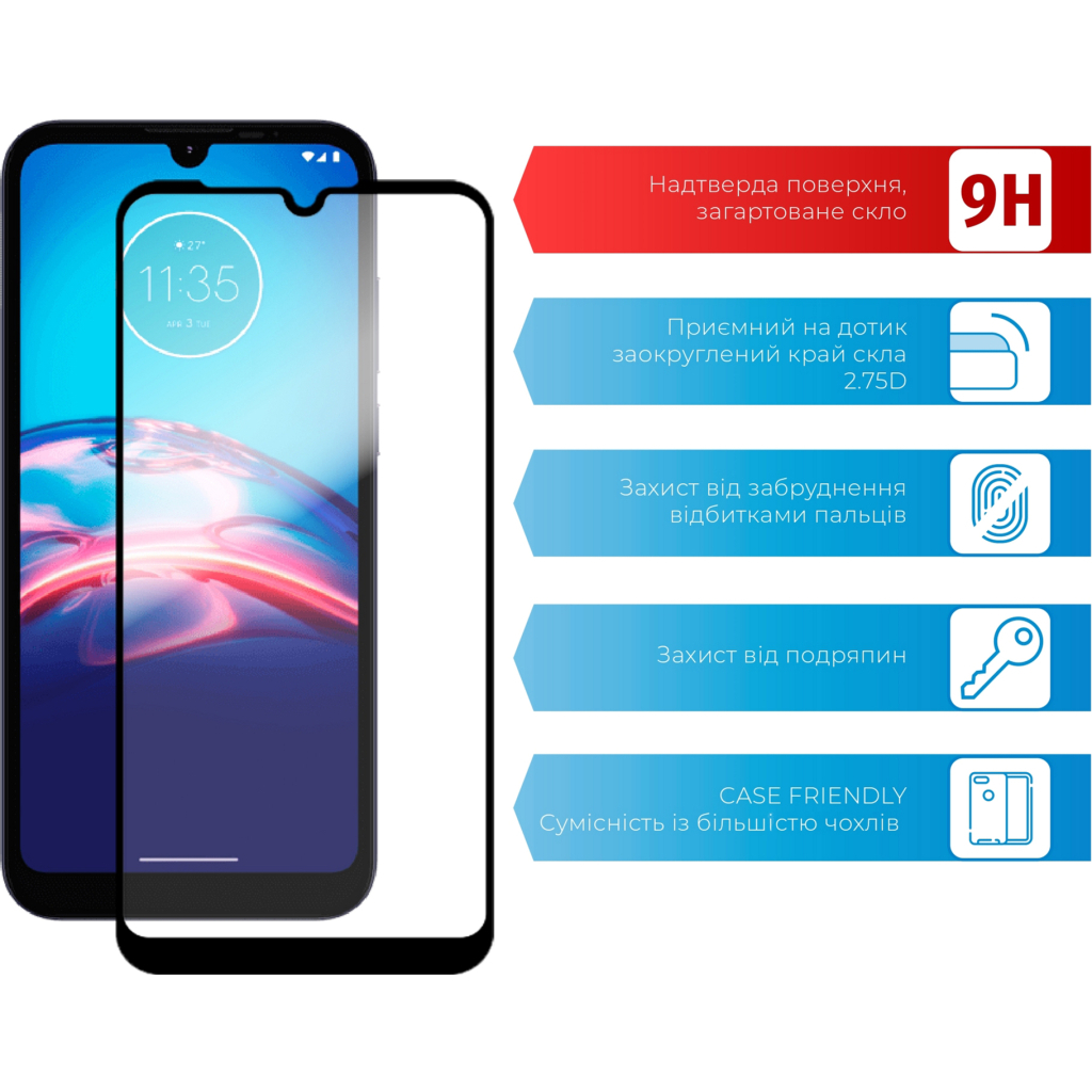 Скло захисне ACCLAB Full Glue MOTO E6i (1283126514685) - зображення 2