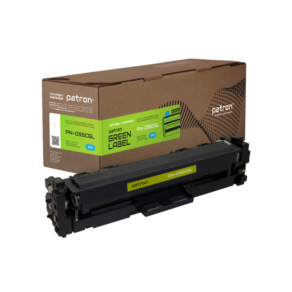 Картридж Patron Canon 055 cyan Green Label (PN-055CGL) - изображение 1