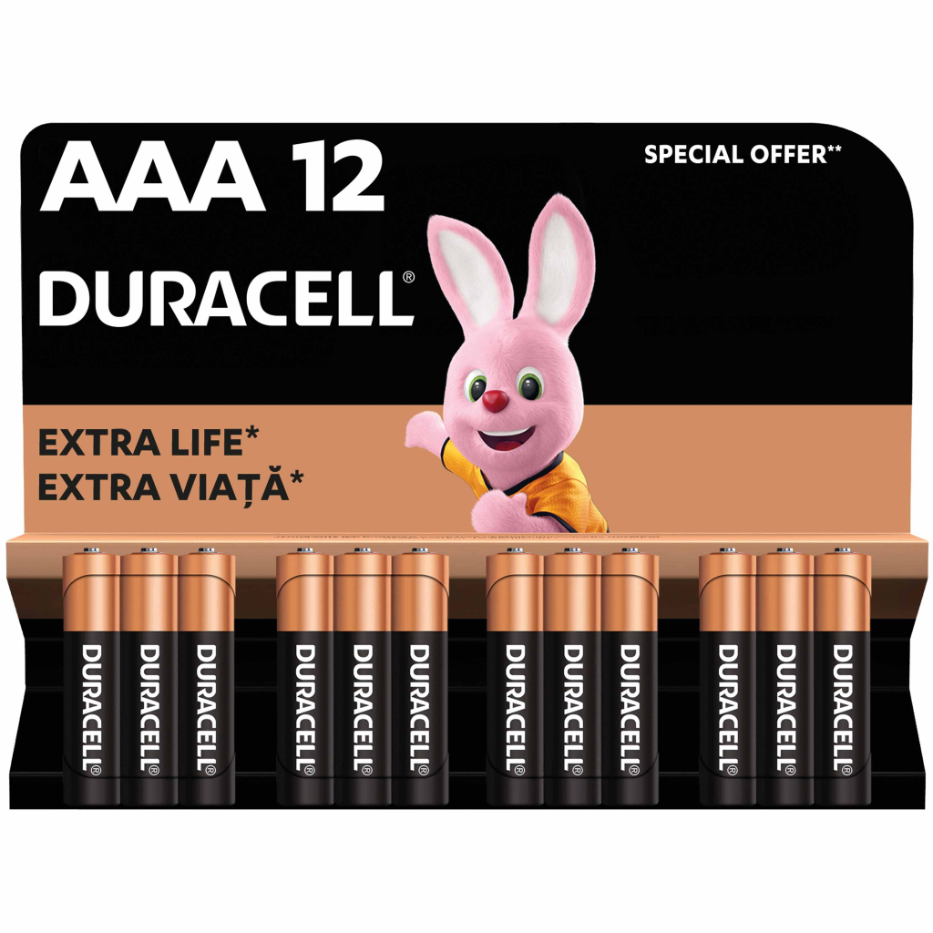 Батарейка Duracell AAA лужні 12 шт. в упаковці (5000394109254 / 81545432) - изображение 1
