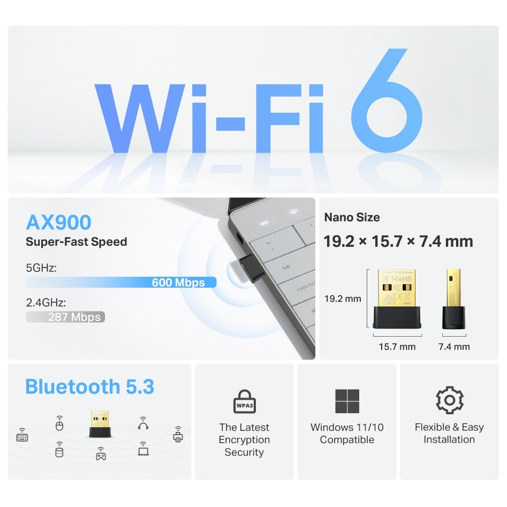 Мережева карта Wi-Fi TP-Link ARCHER-TX10UB-NANO - изображение 7