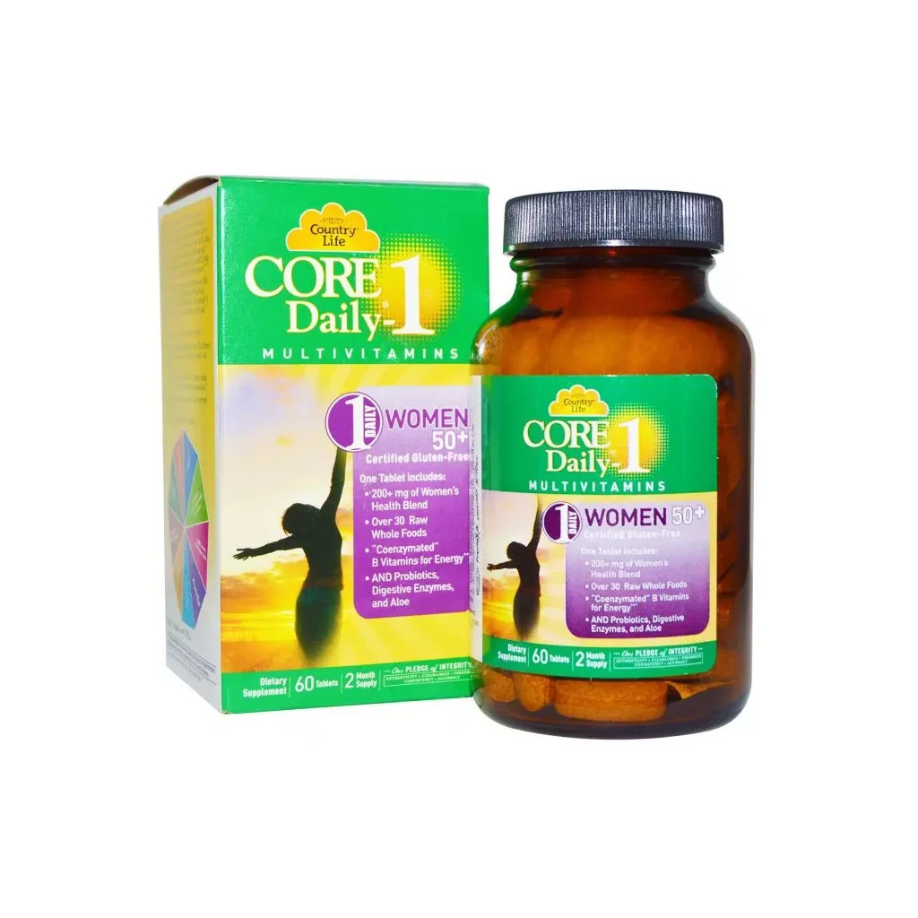 Мультивітамін Country Life Мультивітаміни для Жінок, 50+, Core Daily-1 for Women 50+, 6 (CLF-08196) - зображення 1