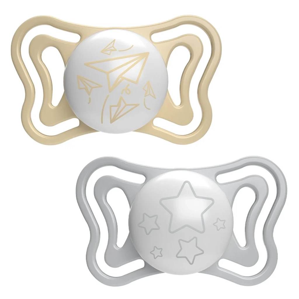 Пустушка Chicco Physio Light силіконова від 6 до 16 місяців люмінесцентна з футляром 2 шт (71038.41) - зображення 1