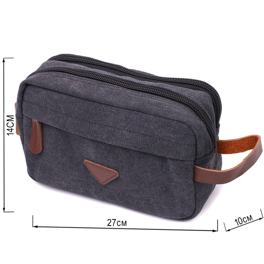 Сумка Vintage Для чоловіків на два відділення з текстилю Чорна (22233) - зображення 3