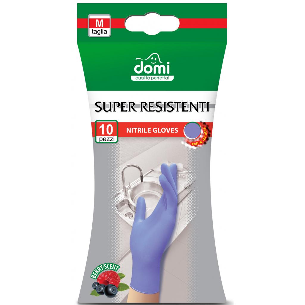 Рукавички господарські Domi универсальные одноразовые нитриловые M 10 шт (4823058309309) - зображення 1