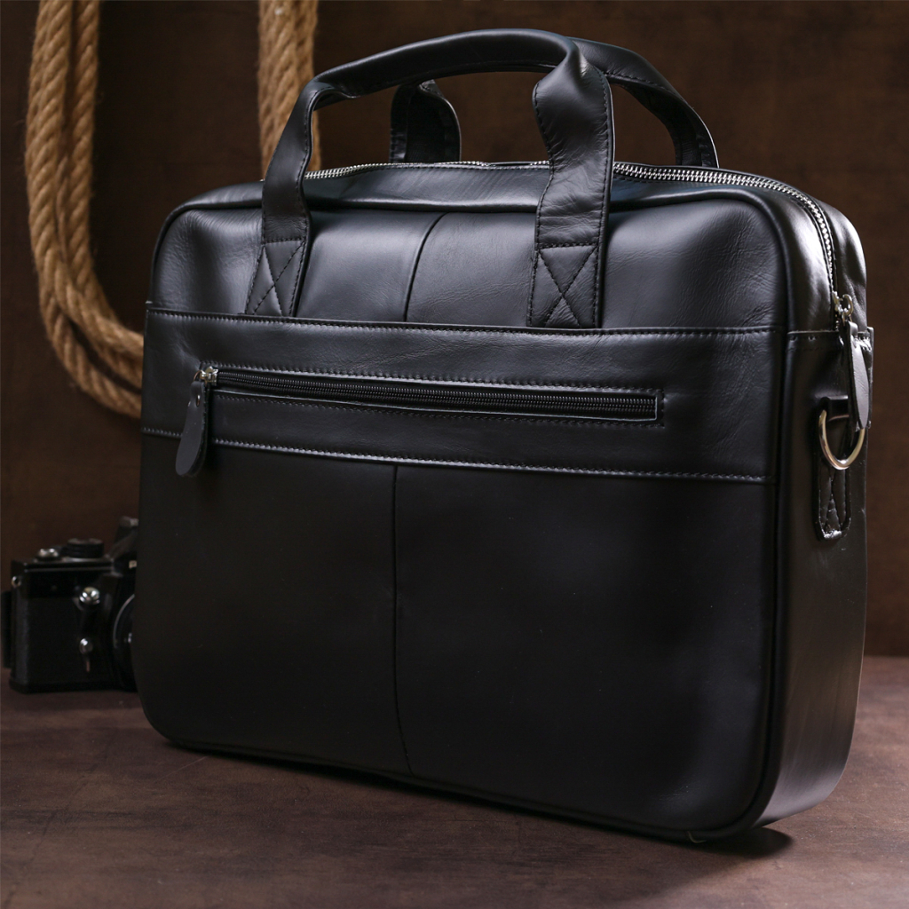 Сумка Vintage Шкіряна Чорна (20680) - зображення 10