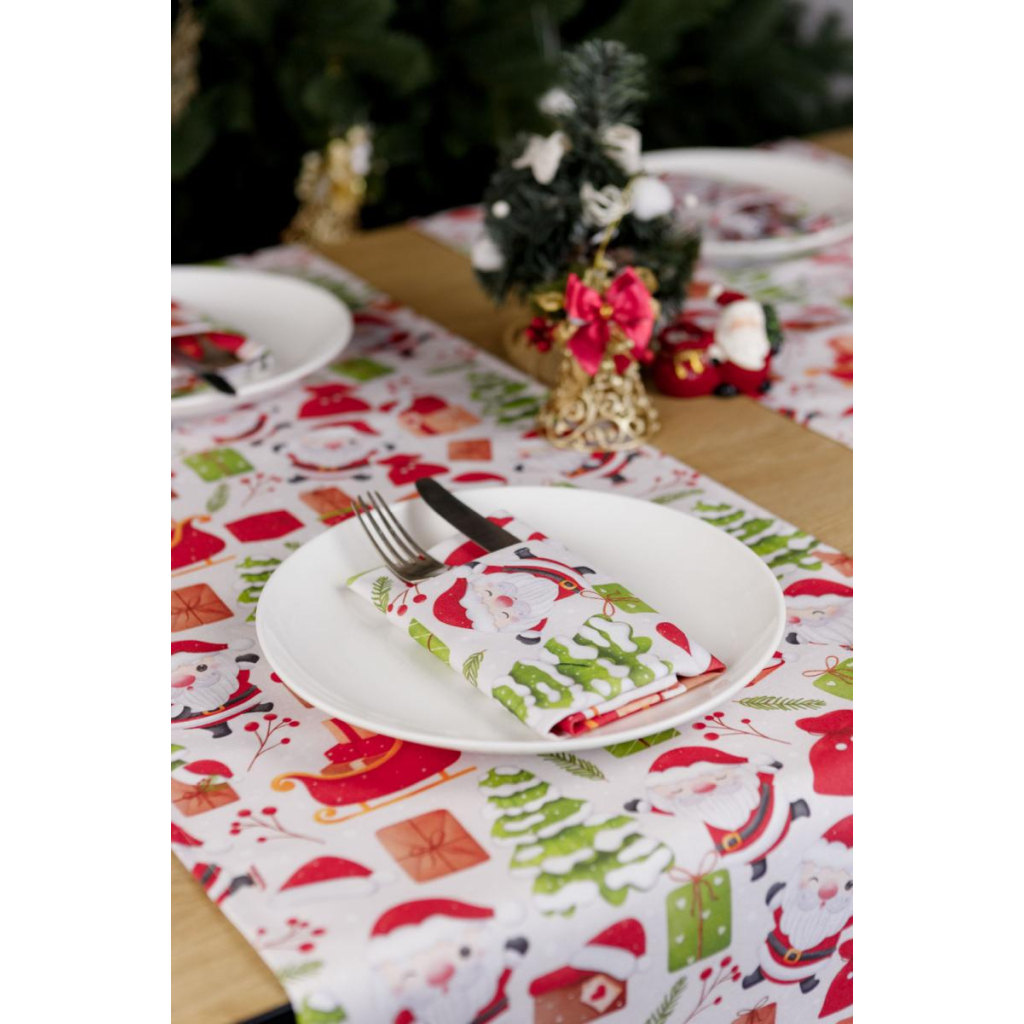 Доріжка на стіл Прованс Санта на білому 40х140 см (035777) - зображення 2