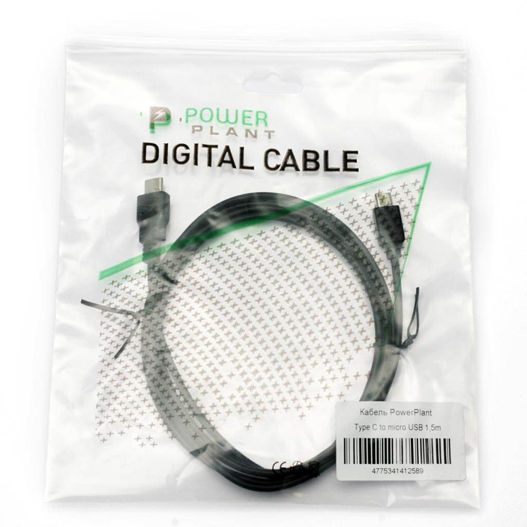 Дата кабель USB-C to Micro 5P 1.5m PowerPlant (KD00AS1258) - зображення 2