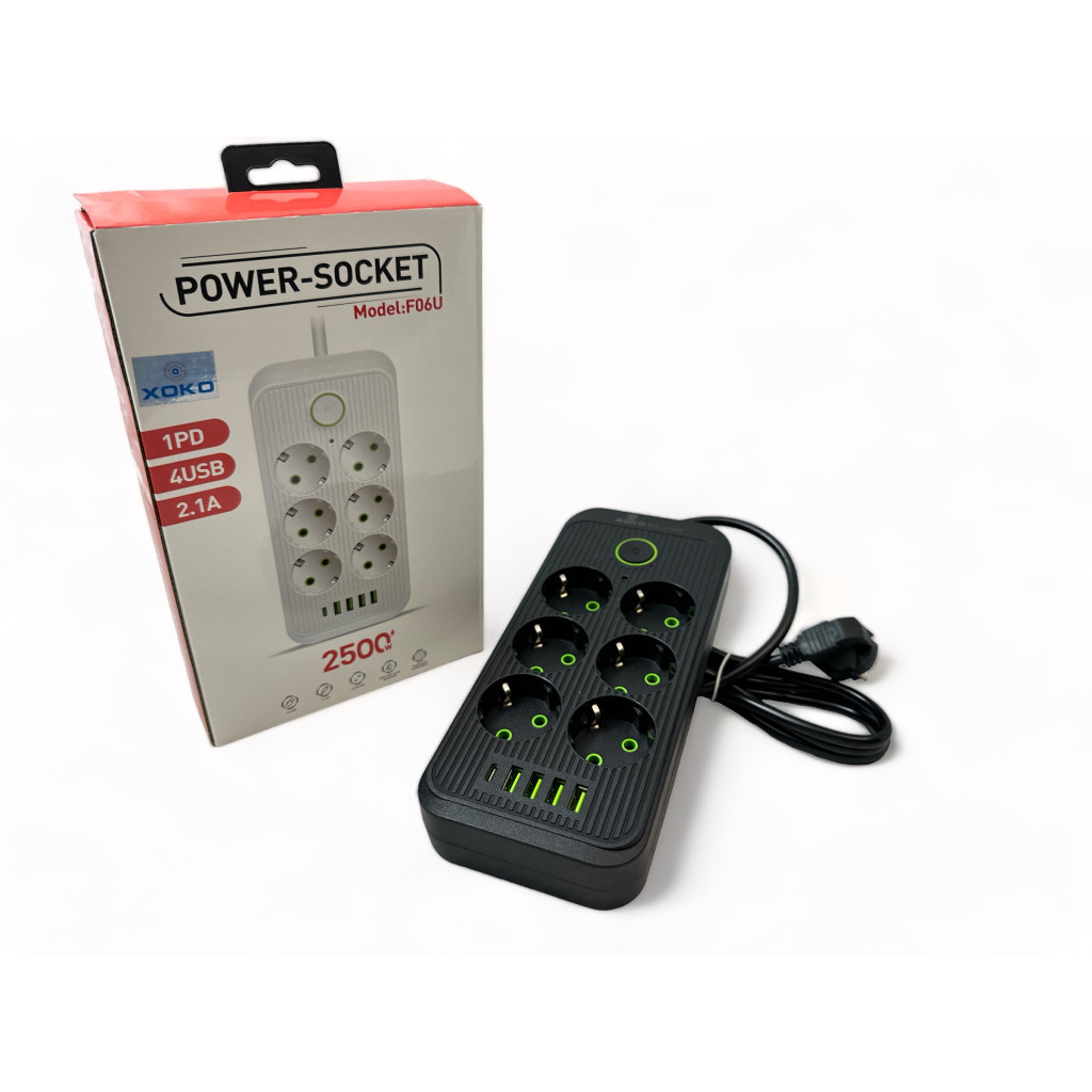 Мережевий фільтр живлення XoKo XК-SP6-4-1-BK - зображення 2