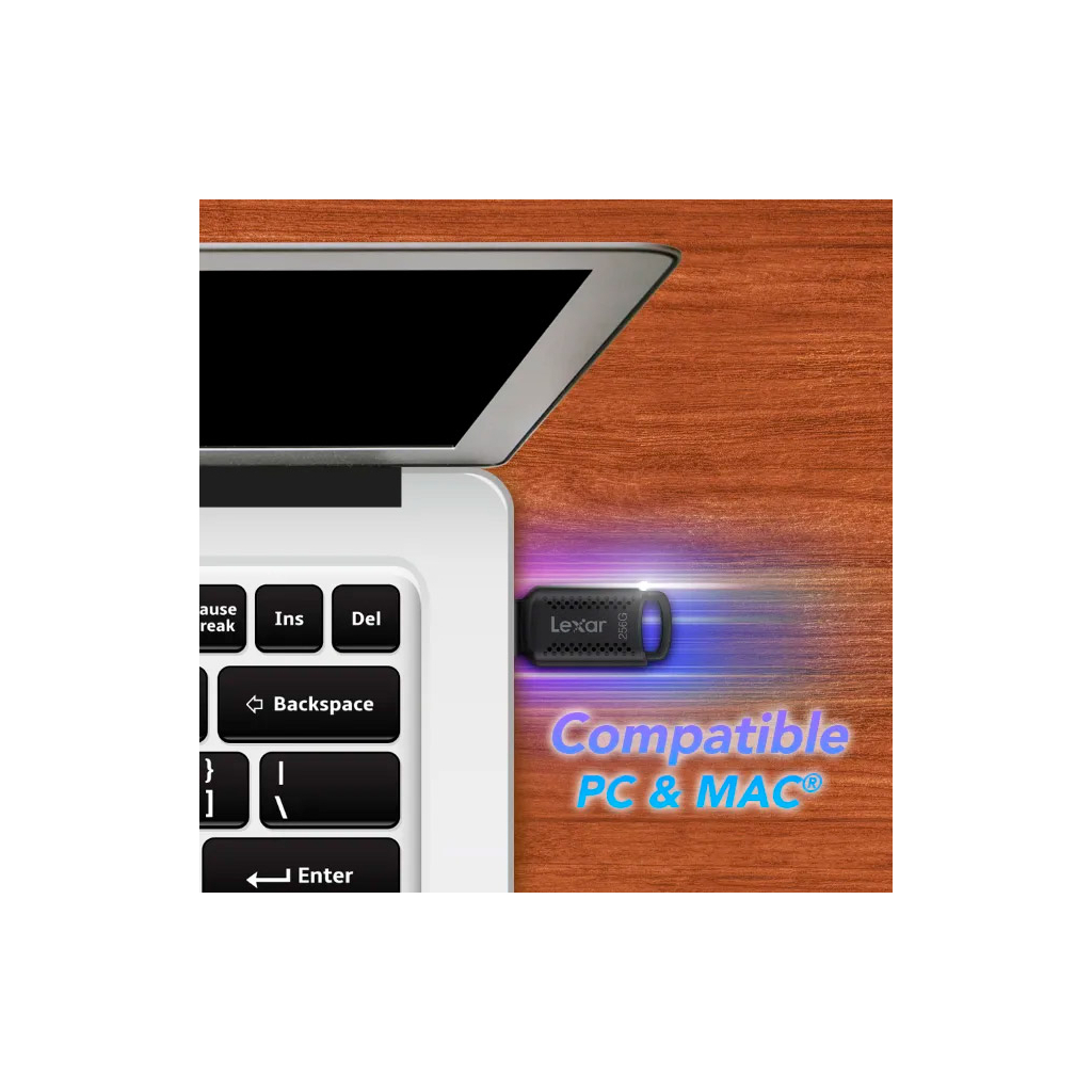USB флеш накопичувач Lexar 256GB JumpDrive V400 Black USB 3.0 (LJDV400256G-BNBNG) - зображення 7