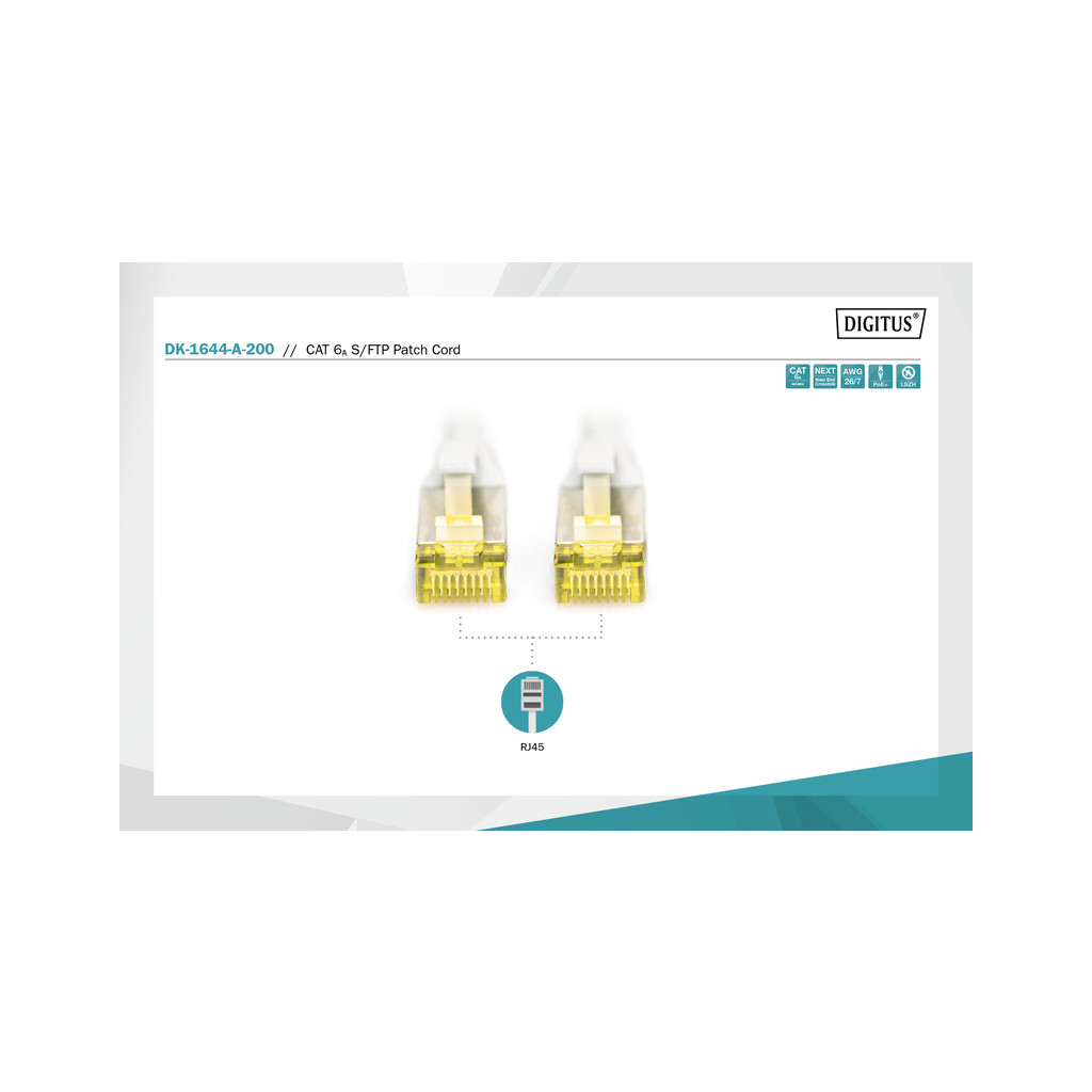 Патч-корд Digitus 20м, CAT 6a S-FTP, AWG 26/7, Cu, LSZH, gray (DK-1644-A-200) - изображение 2