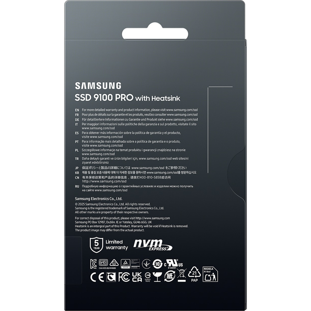 Накопичувач SSD M.2 2280 2TB 9100 PRO Heatsink Samsung (MZ-VAP2T0CW) - изображение 9