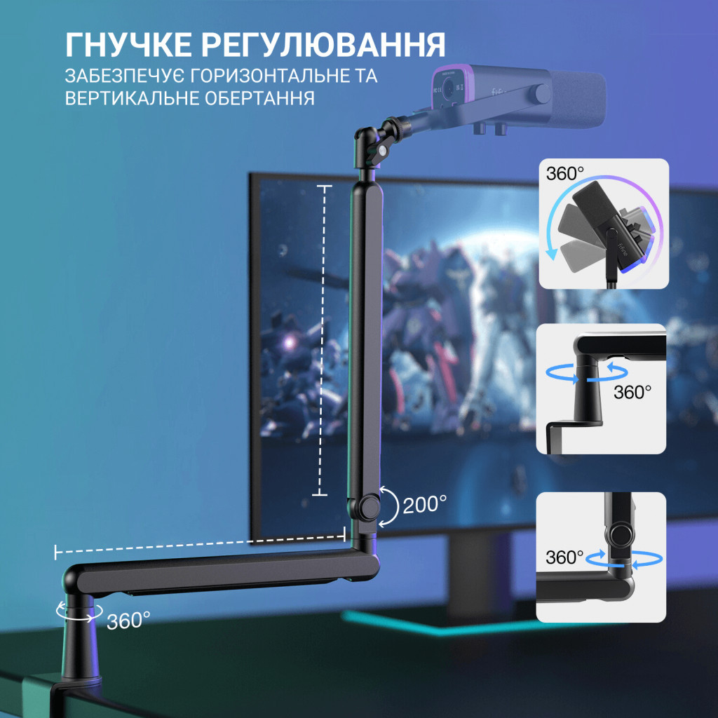Мікрофон Fifine TAM8 USB Black (TAM8) - зображення 4