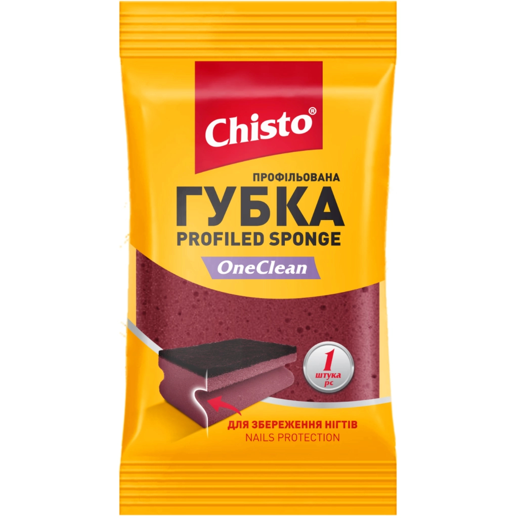 Губки кухонні Chisto OneClean Профільована 1 шт. (4823098415428) - зображення 1