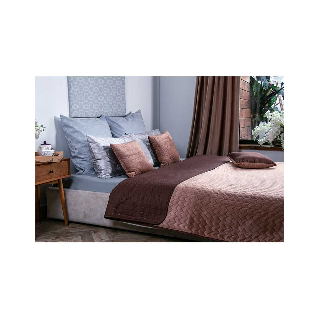 Покривало Руно двостороннє VeLour Коричневе 220 х 240 см (330.55_Cappuccino) - зображення 3