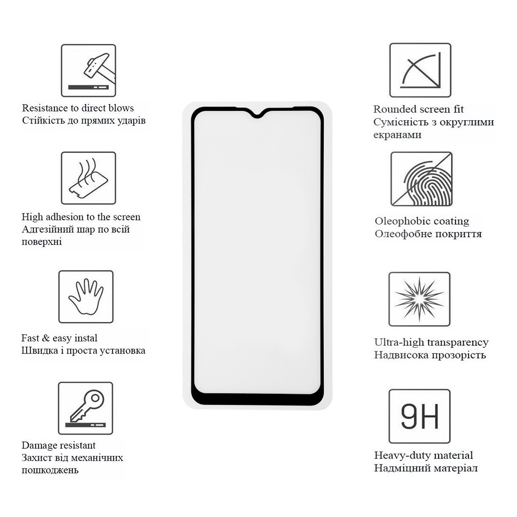 Скло захисне Drobak ZTE Blade A52 (Black) (505092) - зображення 2