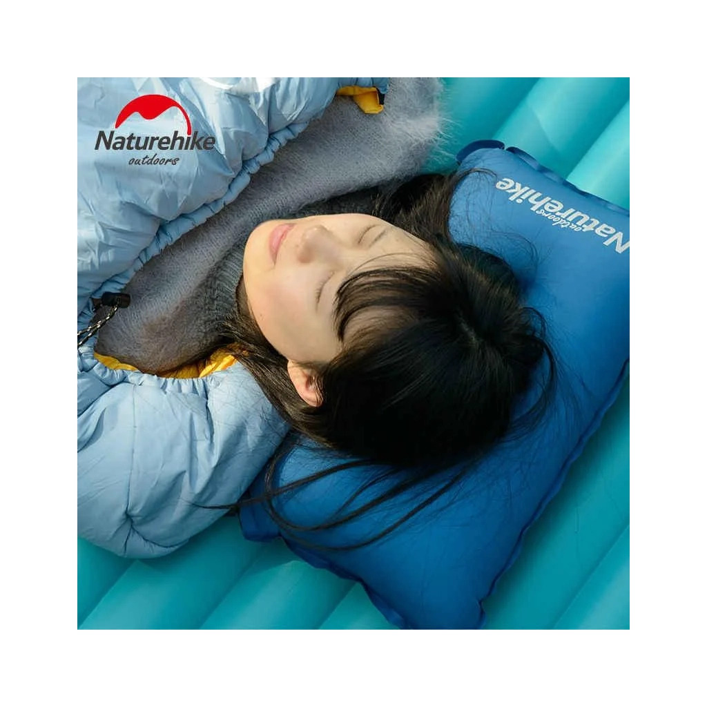 Туристична подушка Naturehike Sponge Automatic NH17A001-L Blue (6927595746257) - зображення 4