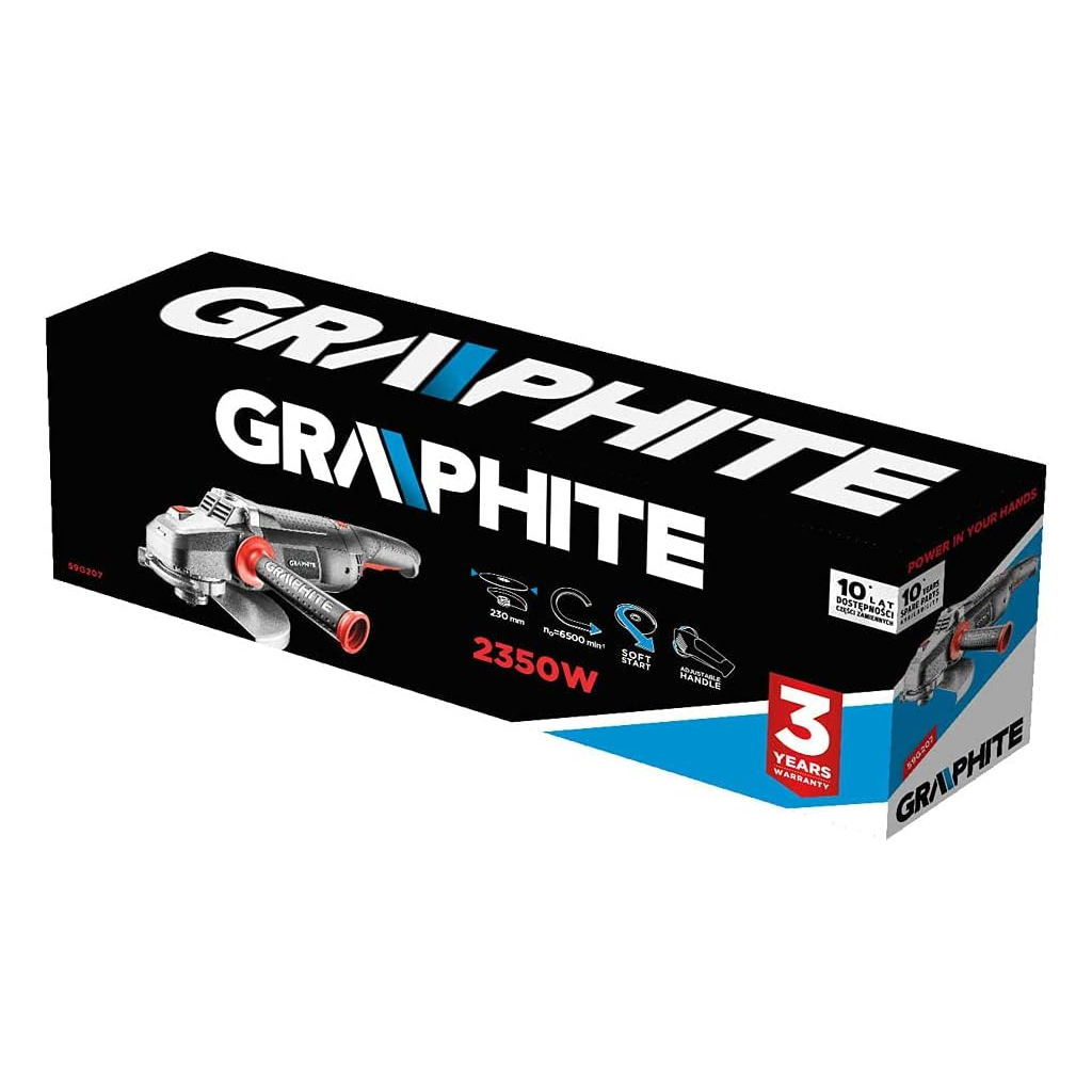 Шліфувальна машина Graphite 230мм, 2350W, 6500об/хв, 4.85кг (59G207) - зображення 3