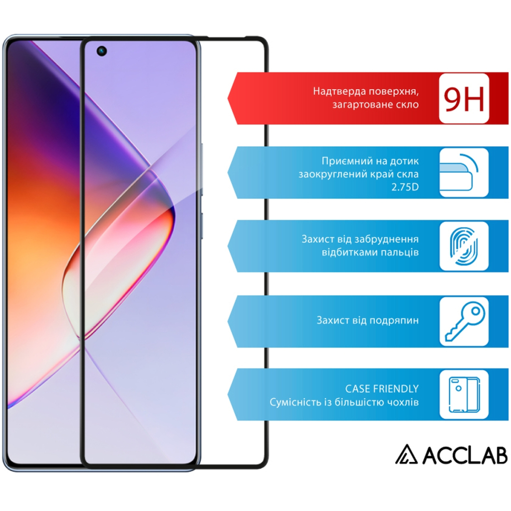 Скло захисне ACCLAB Full Glue Infinix Note 40 4G Black (1283126594885) - зображення 3