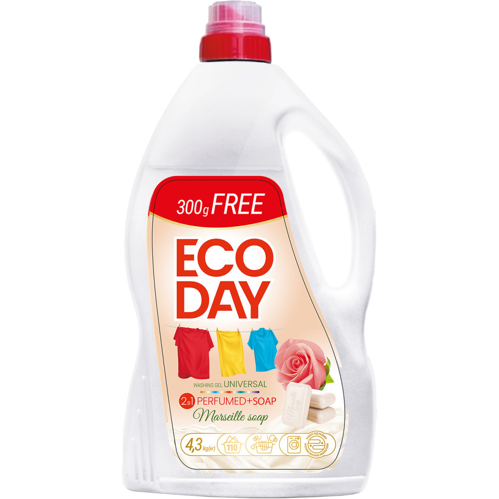 Гель для прання Oniks Eco Day Universal Марсельське мило 4.3 кг (4820191760691) - зображення 1