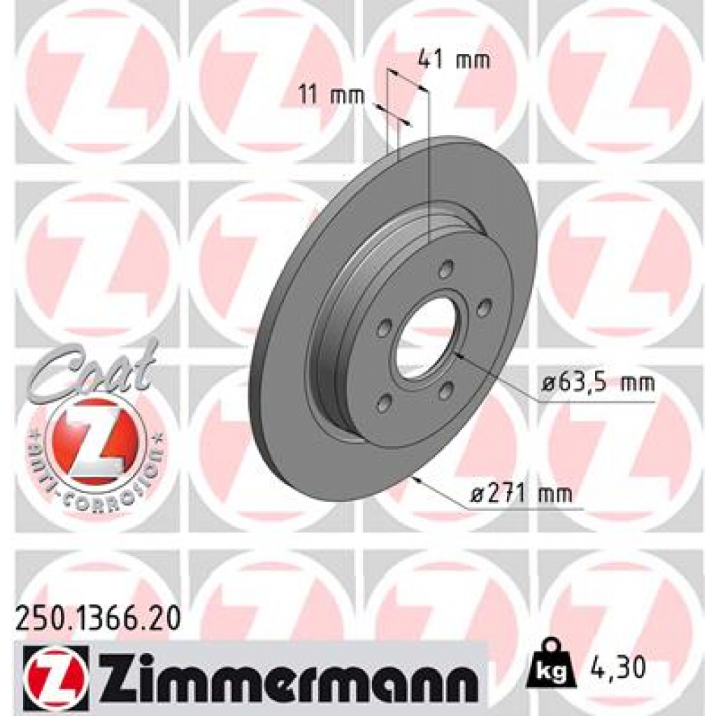 Гальмівний диск ZIMMERMANN 250.1366.20 - зображення 1