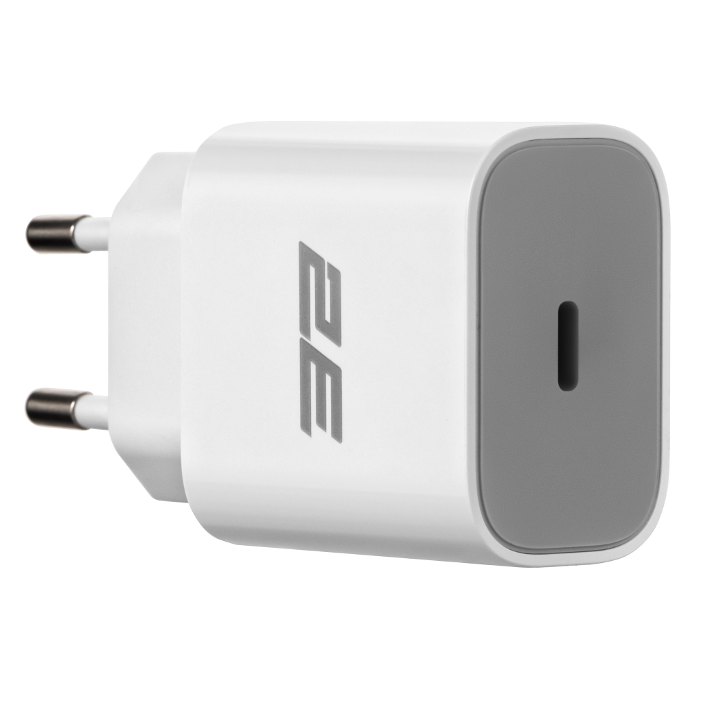 Зарядний пристрій 2E 25W USB-C PD white (2E-WC1USBC25W-W) - зображення 3