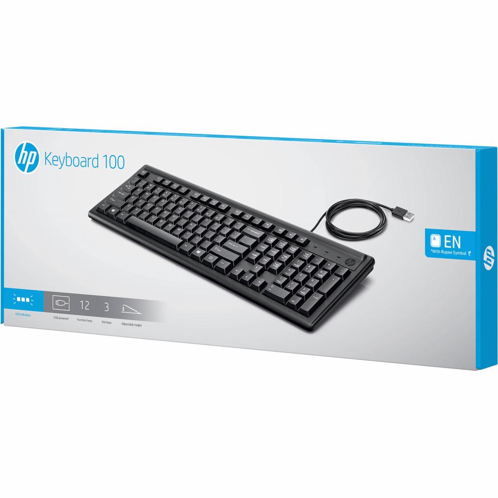 Клавіатура HP 100 USB Black (2UN30AA) - зображення 4