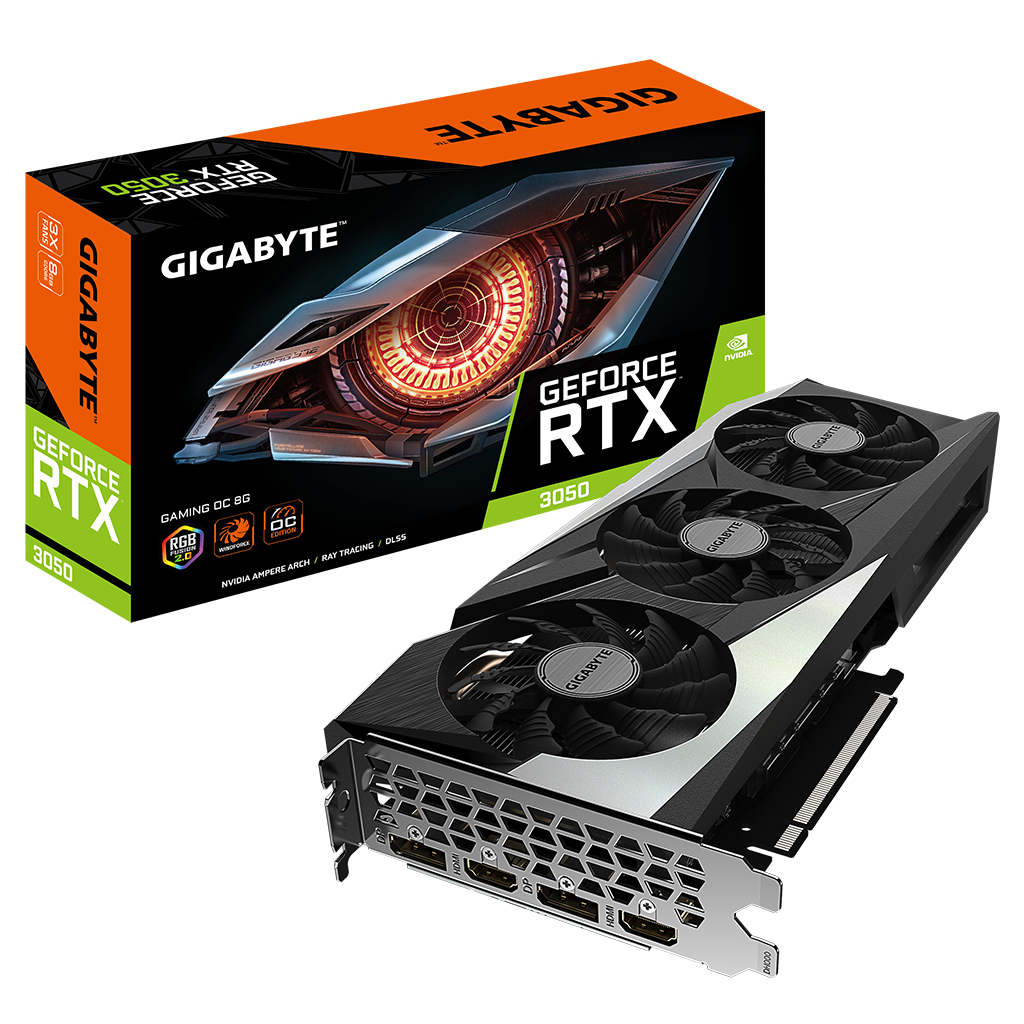 Відеокарта GIGABYTE GeForce RTX3050 8Gb GAMING OC (GV-N3050GAMING OC-8GD) - зображення 1