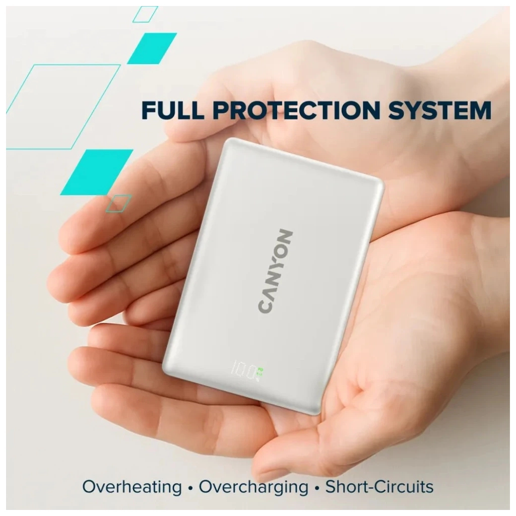 Батарея універсальна Canyon 10000mAh OnPower 511 PD20W Magnetic wireless MagSafe Grey (CNS-CPB511G) - изображение 8
