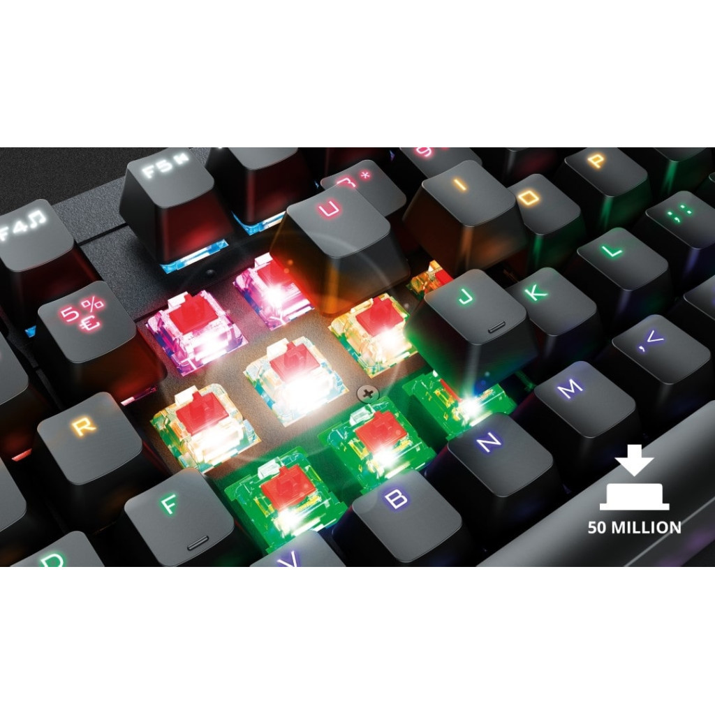 Клавіатура Trust GXT 863 Mazz Mechanical Keyboard UA USB Black (24200) - зображення 4