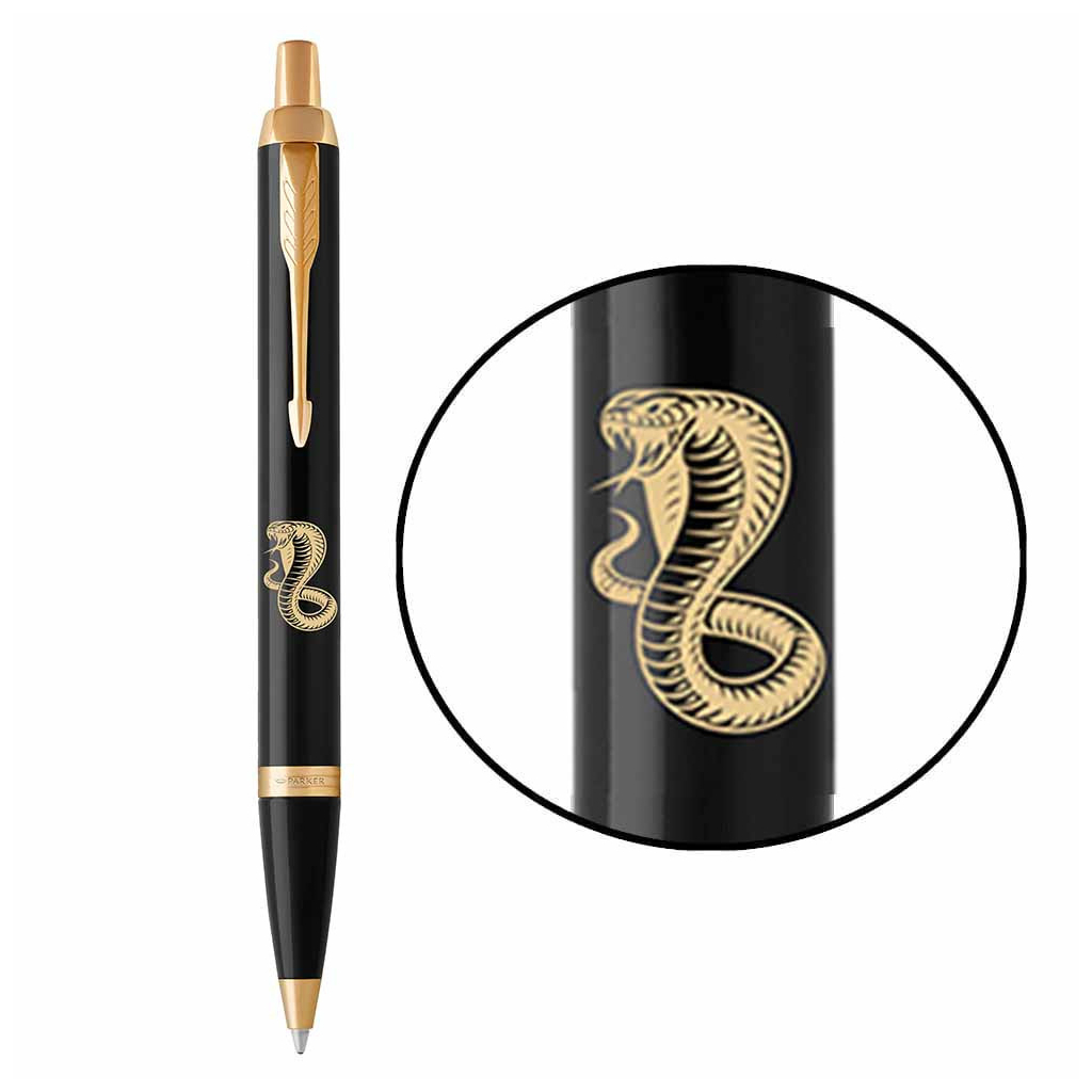 Ручка кулькова Parker IM 17 ZODIAC Black GT BP Дерев'яна Змія (22032_Z402y) - зображення 1