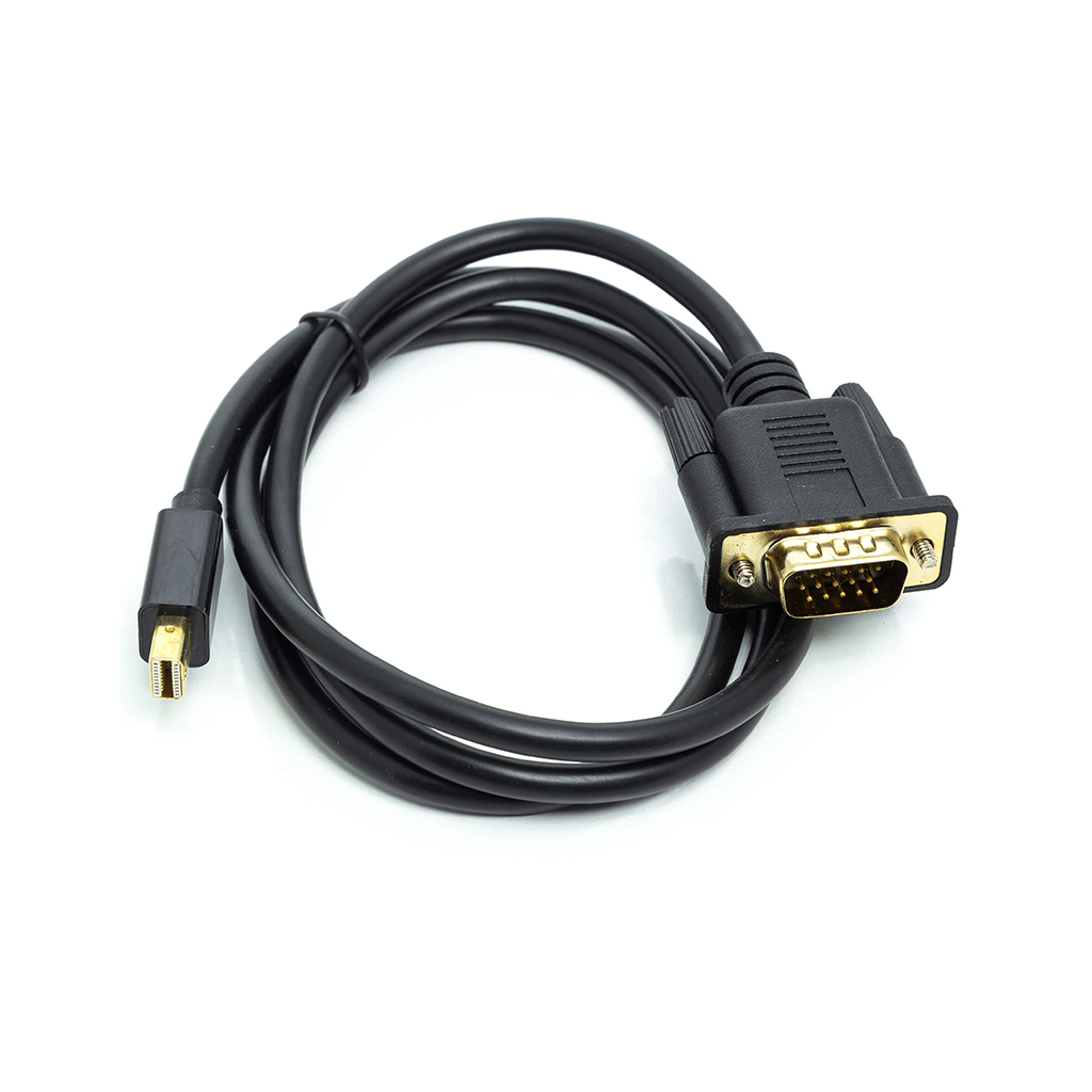 Кабель мультимедійний mini DisplayPort (M) to VGA (M), 1.0m, black PowerPlant (CA911998) - зображення 1