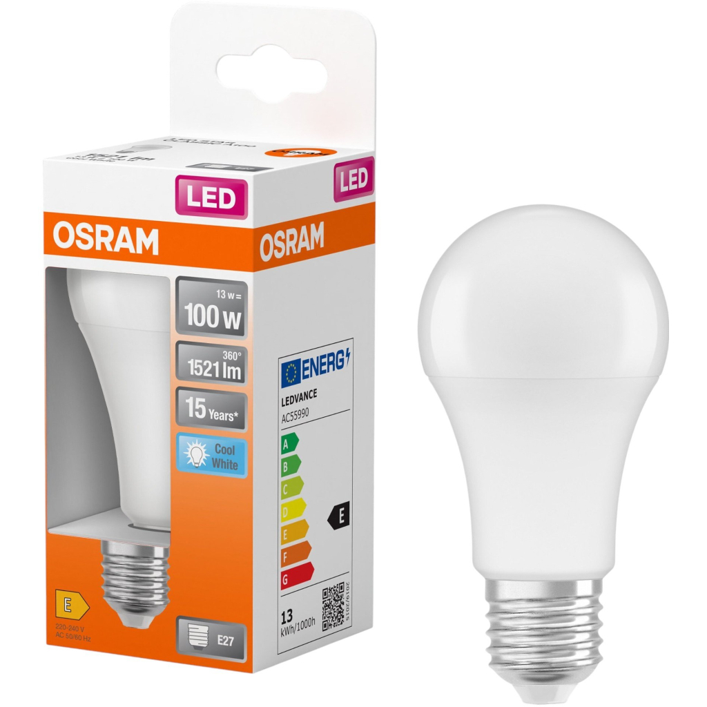 Лампочка Osram CL A100 13W/840 230V FR E27 (4058075304253) - изображение 2