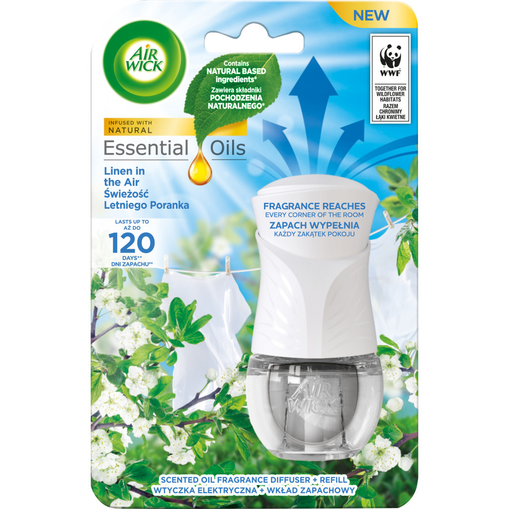 Освіжувач повітря Air Wick Електричний ароматизатор повітря Ранкова свіжість зі змінним флаконом 19 мл (5908252005482) - зображення 1