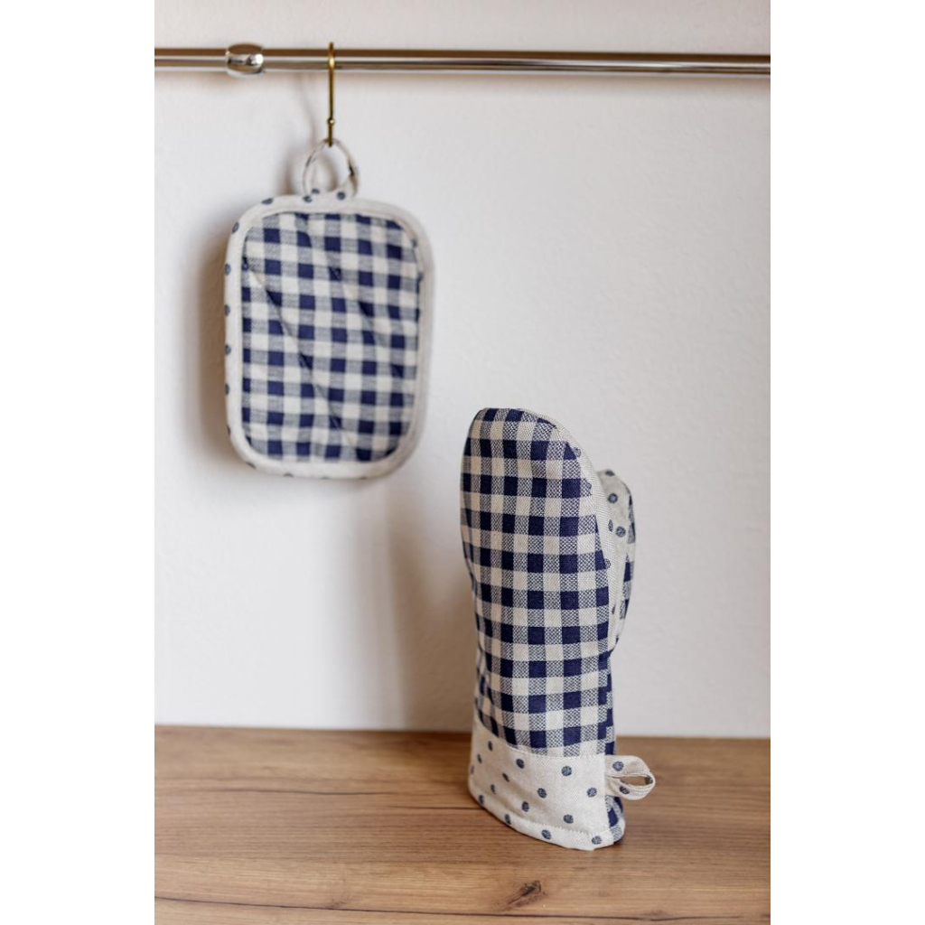 Кухонна прихватка Прованс Набір рукавиця 29х15 та прихватка 15х20 Синя клітинка (035696) - зображення 2