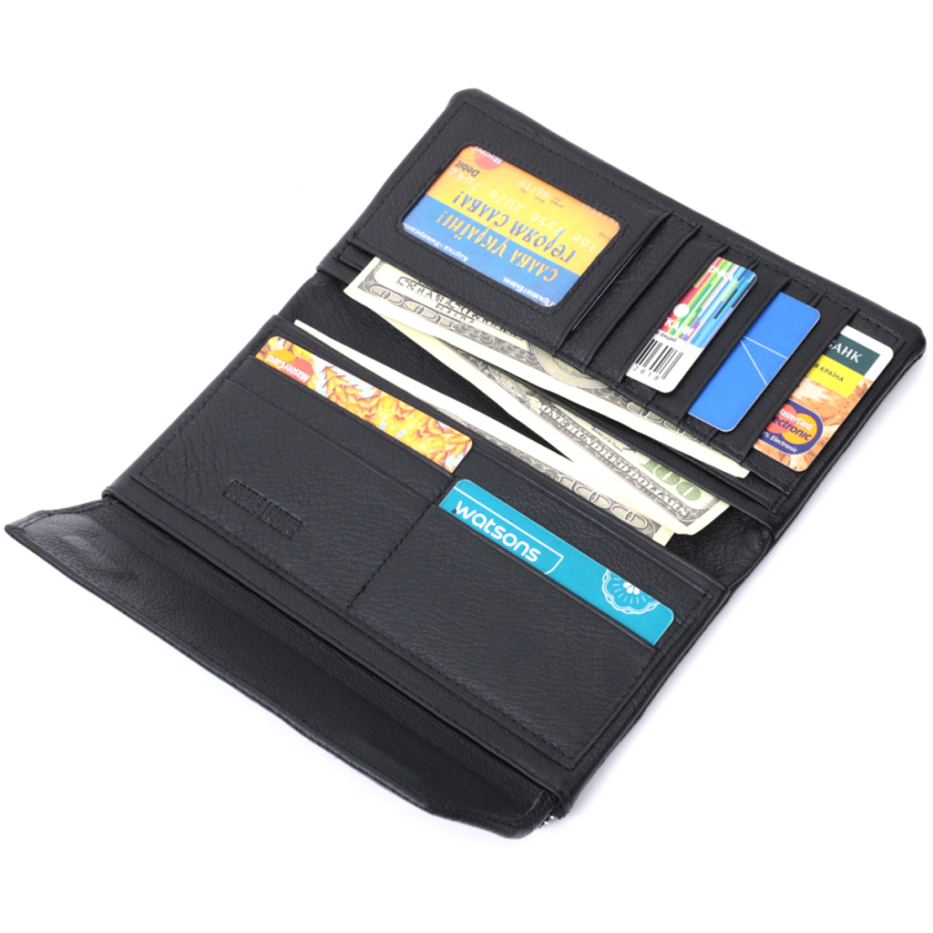 Портмоне ST Leather З натуральної шкіри Чорне (22698) - изображение 9