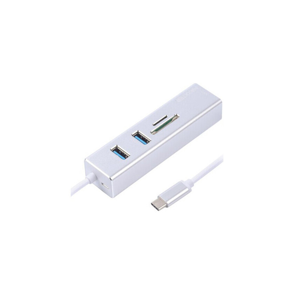 Концентратор Maxxter USB to Gigabit Ethernet, 2 Ports USB 3.0 + microSD/TF card r (NECH-2P-SD-01) - зображення 2