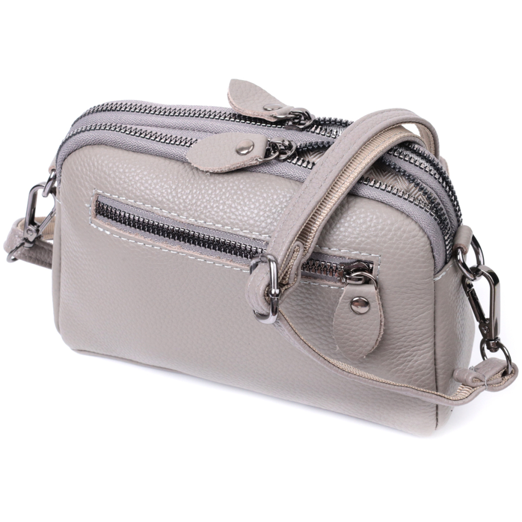 Сумка Vintage З натуральної шкіри Сіра (22810) - зображення 2