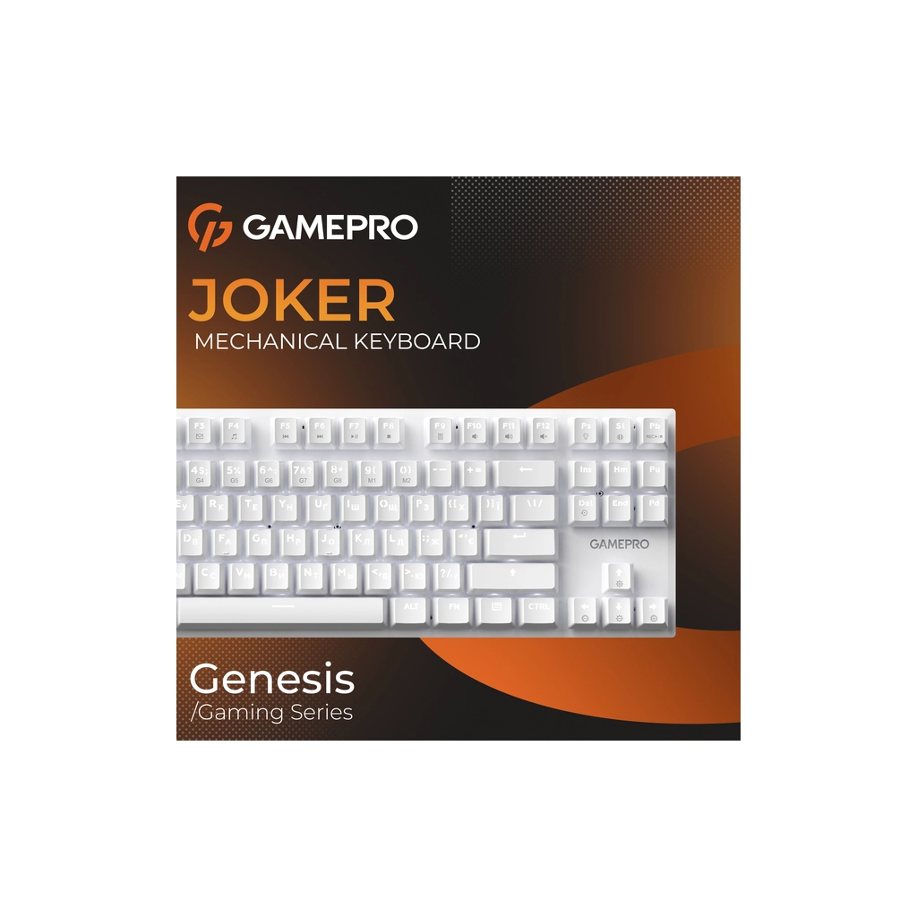 Клавіатура GamePro Genesis Joker MK124W Outemu Red Switch USB UA White (MK124W) - зображення 8
