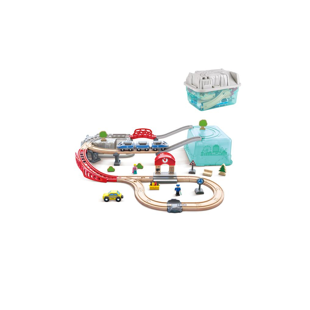 Залізниця Hape у контейнері Місто 48 елементів (E3771) - зображення 2