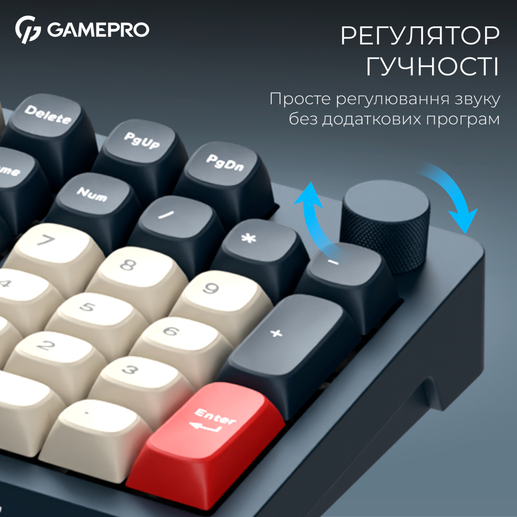 Клавіатура GamePro Asgard Drakkar Keychron Super Red Switch Wireless/Bluetooth/USB UA Blue (MK305BL) - изображение 18