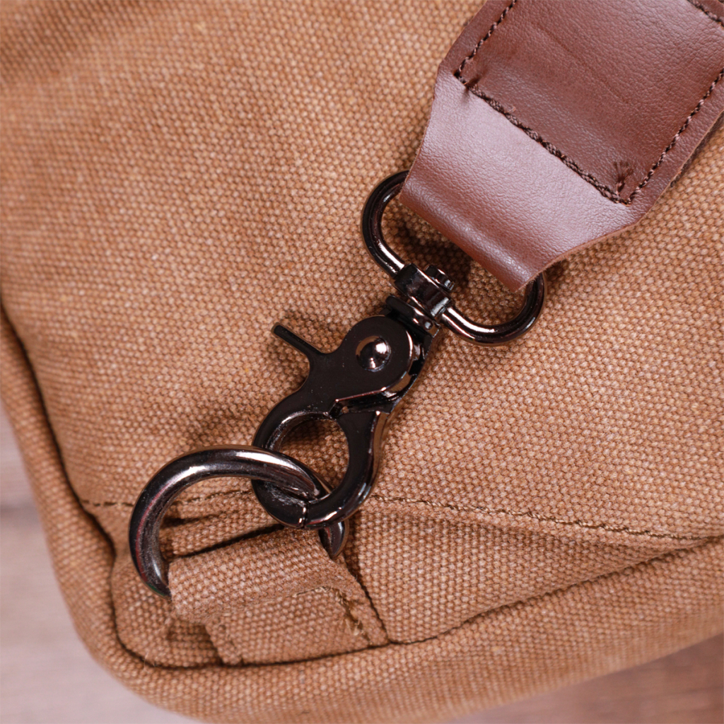 Сумка Vintage Вертикальна чоловіча через плече з щільного текстилю Коричнева (22191) - зображення 12