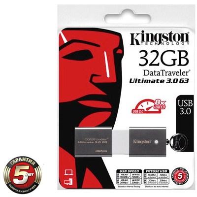 USB флеш накопичувач Kingston 32Gb DataTraveler Ultimate G3 USB3.0 (DTU30G3/32GB) - зображення 3