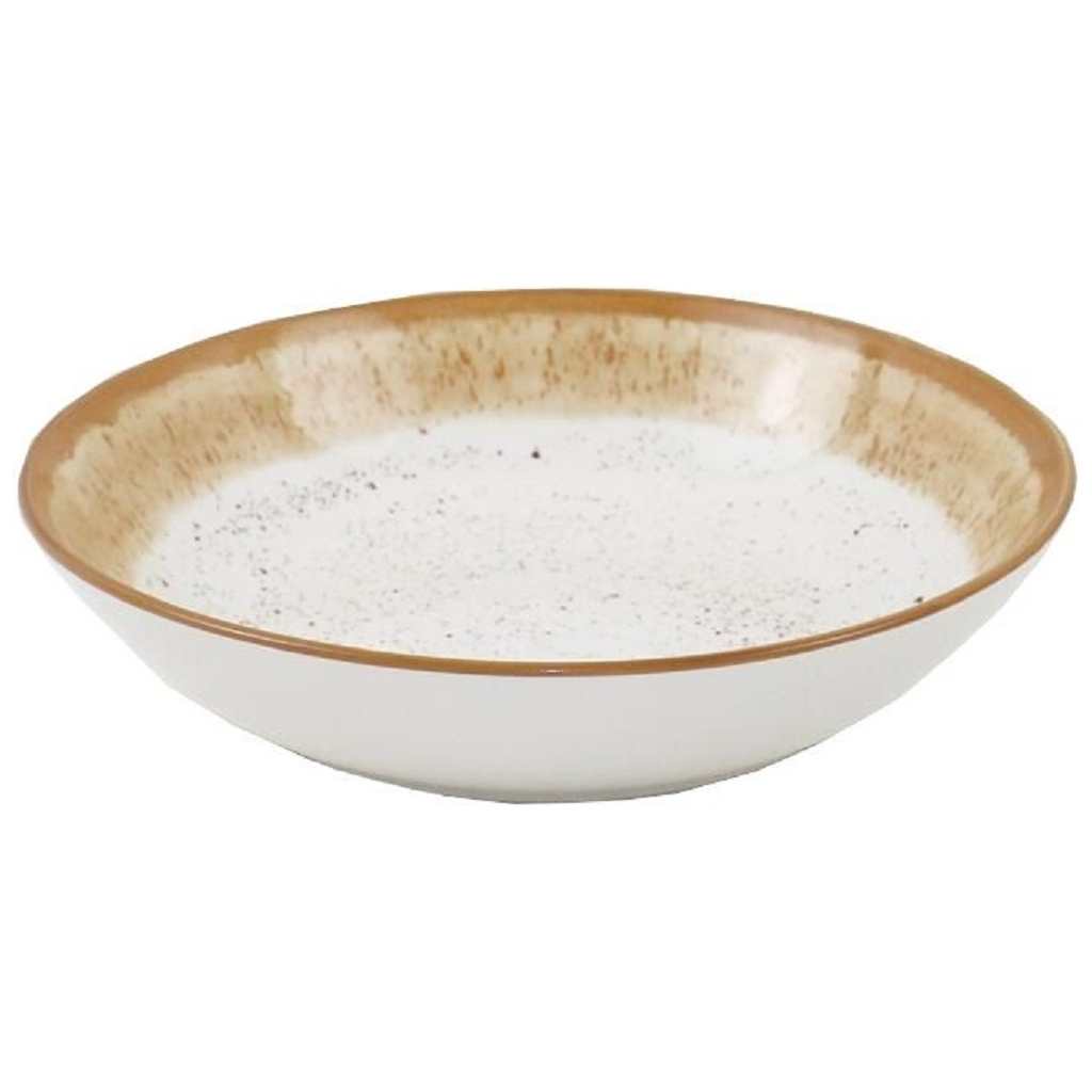 Тарілка Ardesto Siena, 790мл, 20см, порцеляна, біло-жовтий (AR2920SBG) - зображення 1